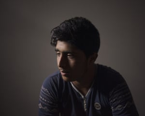 Abdullah Srour, 16, in his house in Beit Lahia, northern Gaza Strip. For years, Abdullah lived in a state of constant fear. He’s survived four wars in Gaza, and with each war he grows more afraid, more insular. ‘After this war,’ says his mother, ‘he’s regressed to a child of five years old.’