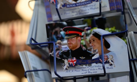A postcard of the Duke and Duchess of Sussex’s wedding in 2018.