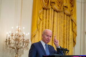Joe Biden deliver remarks in honor of labor unions during an event in the East Room of the White House.