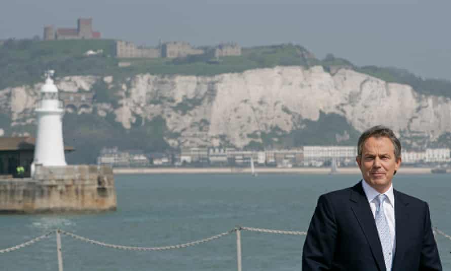 Tony Blair in Dover where he gave a speech on immigration in 2005.