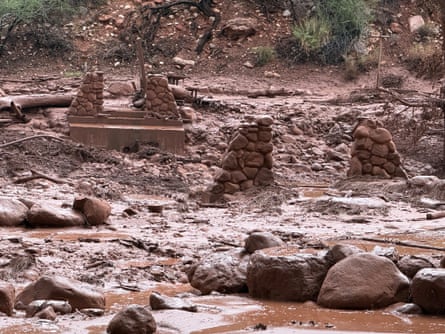 mud covering stone bridge