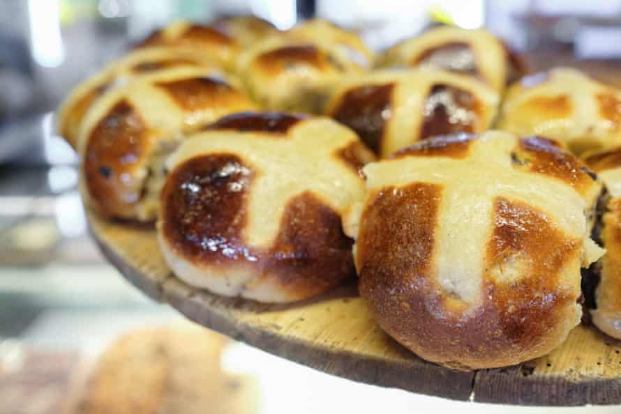 Fresh wood fired sourdough hot cross buns