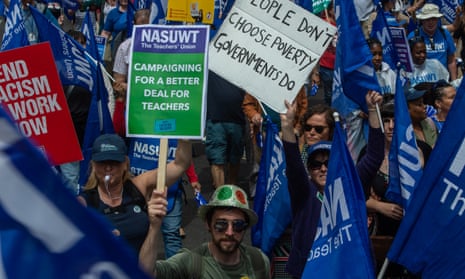 Members of the NASUWT demonstrating for better pay in London last summer.