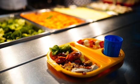 A lunch tray in a school canteen