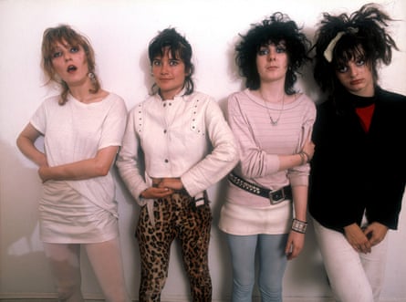 a press shot of the slits standing against a white background in the late 1970s