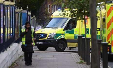 Ambulances arrive at a hospital in London