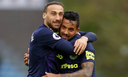 Everton's former players Cenk Tosun and Theo Walcott