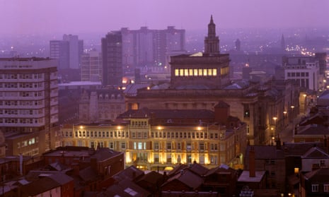 Preston city centre at night