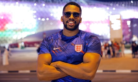 An England fan named Hakim in Doha.