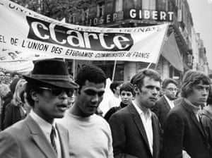 The start of the street demonstrations, on Boulevard St Michel, Paris, May 1968