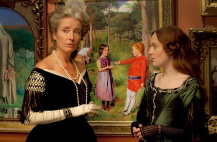 Emma Thompson and Dakota Fanning in Effie Gray, 2011. The film examines the relationship between John Ruskin and his teenage bride.