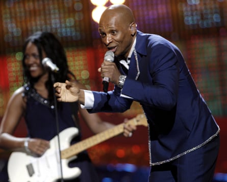 Euro star … Andy Abraham at the 2008 Eurovision song contest.