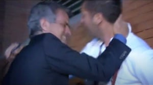 A tearful José Mourinho and Marco Materazzi embrace after the Champions League triumph.