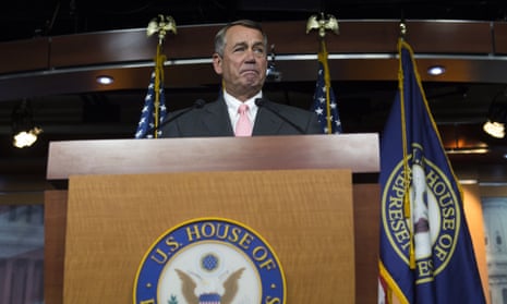 John Boehner speaks during a press conference in the US Capitol on 25 September 2015.
