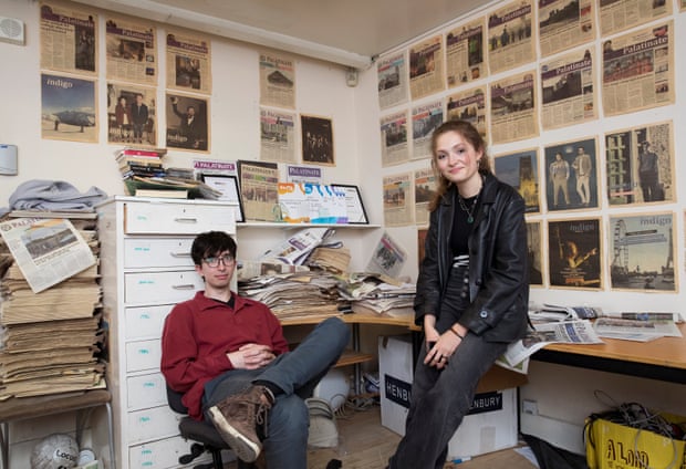 Max Kendix and Poppy Askham, ex-editors of Durham’s student newspaper, Palatinate, in the newspaper office