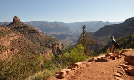 The Bright Angel trail in the Grand Canyon national park in Arizona.