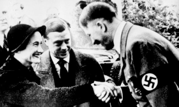 Edward and Wallis Simpson are greeted by Adolf Hitler during a visit to Nazi Germany in 1937.