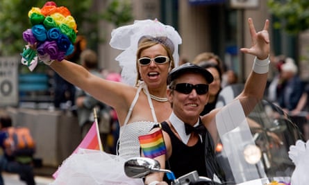 Dykes on Bikes at the start of the 38th annual San Francisco Pride parade, 2008.
