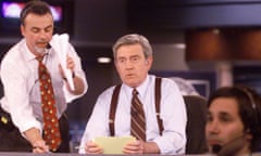 FILE - CBS News anchor Dan Rather reads from cue cards during a dress rehearsal of CBS News' election night 2000 coverage Friday, Nov. 3, 2000, in New York. Rather returned to the CBS News airwaves Sunday, April 28, 2024, for the first time since his bitter exit 18 years ago, appearing in a reflective interview on “CBS Sunday Morning” days before the debut of a Netflix documentary on the 92-year-old newsman's life. (AP Photo/Mark Lennihan, File)