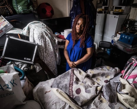 17/10/2025 London. Eunice who works as a cleaner for the railways. She has been stuck ifor three years in a HMO ,that is not licensed, a single room that has mold and rodent infestations and is generally unsafe. She was put there by the council with a landlord the council had previously taken to court and won. Story by Aditya Chakrabortty . Photo Sean Smith