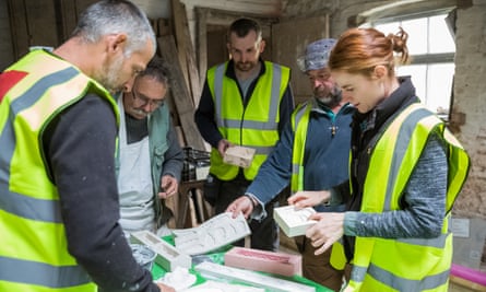 Lime plastering workshop at the Heritage Skills Centre in Oxfordshire.