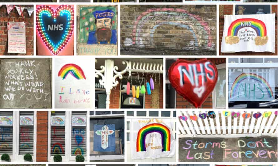 A selection of the rainbow displays on the street in Teddington, south west London.