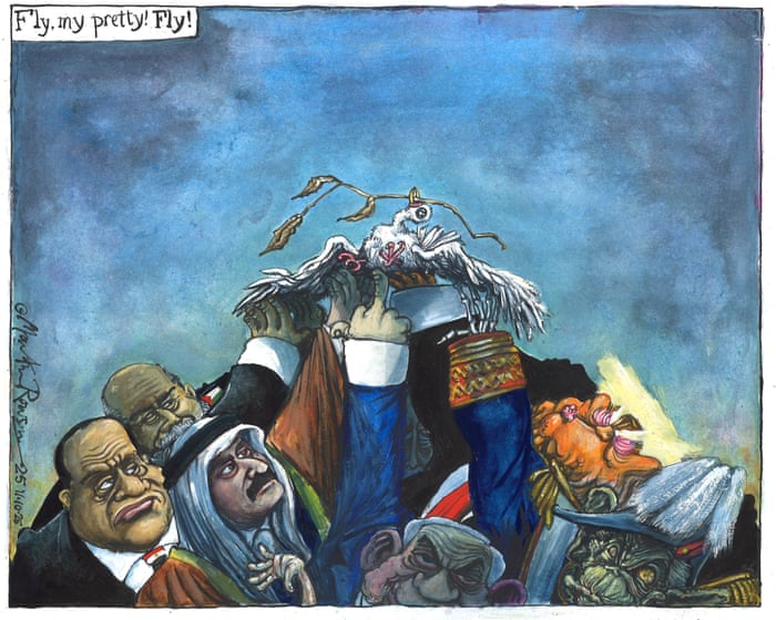 Martin Rowson on the Gaza ceasefire coming into effect – cartoon
