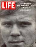 LIFE magazine cover, June 27, 1969, featuring a portrait of U.S. Army specialist William C. Gearing, Jr., one of 242 American servicemen killed in a single week of fighting during the Vietnam War.