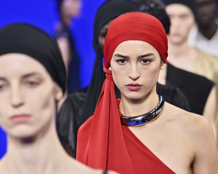 Lanvin Runway Spring/Summer 2026 Paris fashion weekPARIS, FRANCE 30 SEPTEMBER: A model walks the runway during the Lanvin Ready to Wear Spring/Summer 2026 fashion show as part of the Paris Fashion Week on September 30, 2025 in Paris, France. (Photo by Victor VIRGILE/Gamma-Rapho via Getty Images)