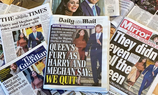 Newspaper coverage of Prince Harry and Meghan's announcement