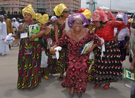 Women dancing at a ceremony in Abuja, Nigeria.