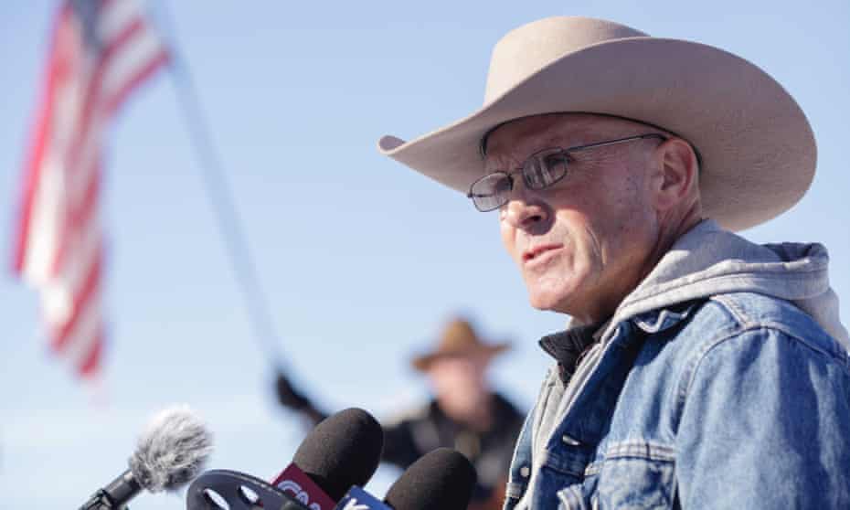 LaVoy Finicum at the Malheur wildlife refuge, which he and fellow rightwing activists seized in an armed occupation in 2016. 