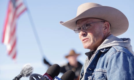 LaVoy Finicum at the Malheur wildlife refuge, which he and fellow rightwing activists seized in an armed occupation in 2016. 