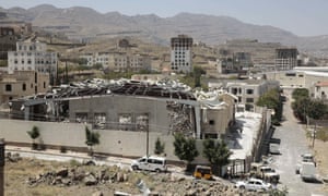 A funeral hall where 140 people died after an airstrike by Saudi-led forces in October 2016 in Sana’a.