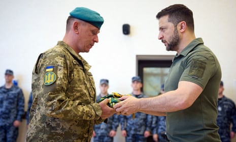 Zelenskiy awards a naval serviceman in Odesa