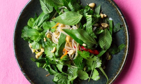 Noodle salad with sprouted beans and peanuts by Nigel Slater