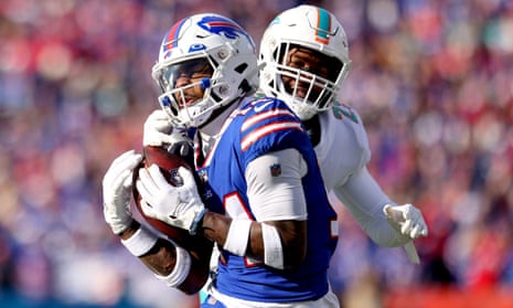 The Buffalo Bills are counting on wideout Stefon Diggs, front, to up his production in Sunday’s critical showdown against the Miami Dolphins.