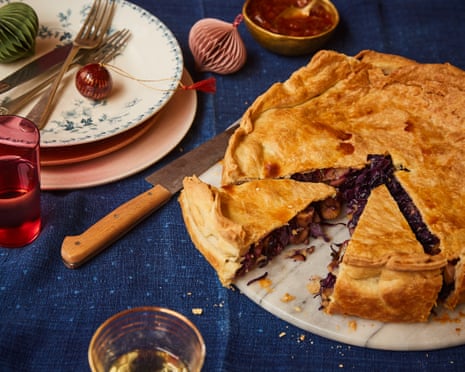 Rachel Roddy's recipe for red cabbage, apple and chestnut pie with