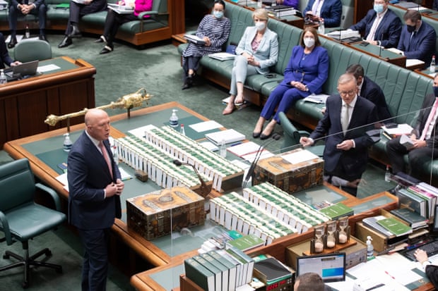 Australian prime minister Anthony Albanese and opposition leader Peter Dutton go at it during their first question time