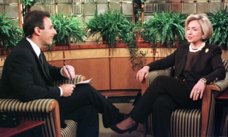 Hillary Clinton speaks with Matt Lauer during an interview on NBC’s Today show during the Monica Lewinsky scandal.