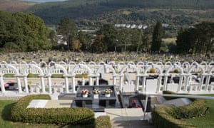 The graves of the victims of the Aberfan disaster.