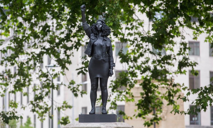 edward colston statue replaced by sculpture of black lives matter protester jen reid black lives matter movement the guardian