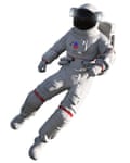 An astronaut in zero-gravity