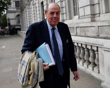 Nicholas Soames walking down the street