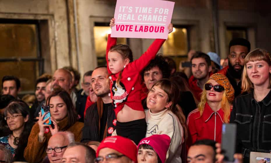 The next generation … Labour supporters in Hackney, East London.