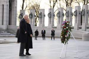 Joe Biden and Jill Biden visit the World War II Memorial on 80th Anniversary of Pearl Harbor.