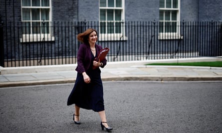 Bridget Phillipson leaves after a cabinet meeting at 10 Downing Street