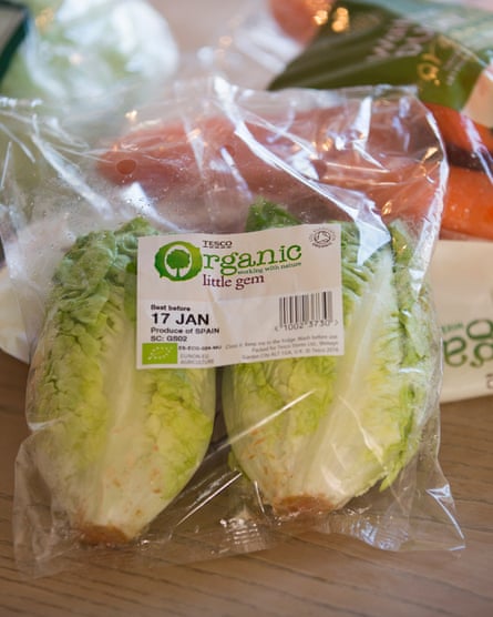 Organic lettuce, but wrapping goes straight in the bin.
