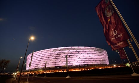 The Olympic Stadium in Baku, Azerbaijan, is hosting the Europa League final. It has a capacity of 68,700.