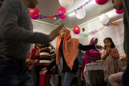 A party at the Katsikas refugee camp in Greece